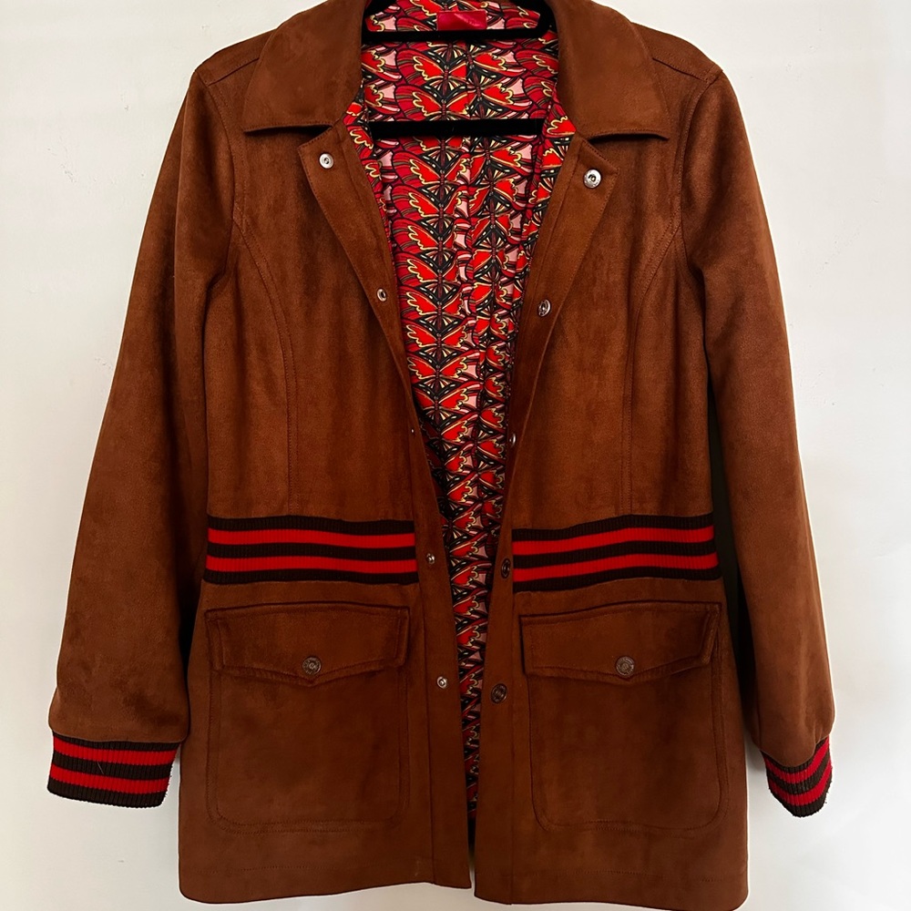 MOTHER Suede Ribbed Car Coat